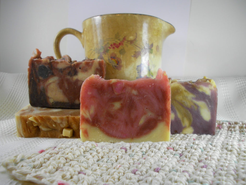 Natural Goat Milk Soap Set of 4 - Handmade with Shea & Honey