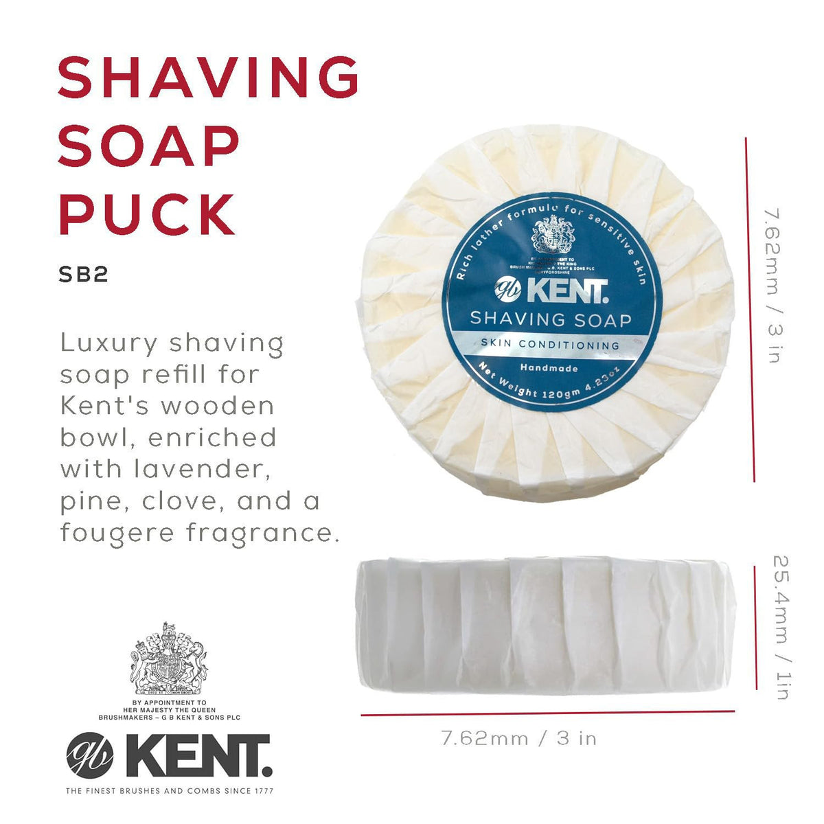 Men's Shaving Soap Refill for Shaving Bowls with Moisturizing Lather - UK Made