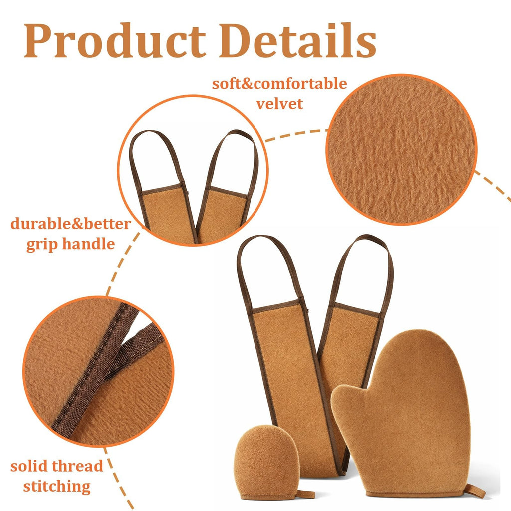Self Tanner Mitt Applicator Kit 3-Piece Reusable Sunless Tanning Set