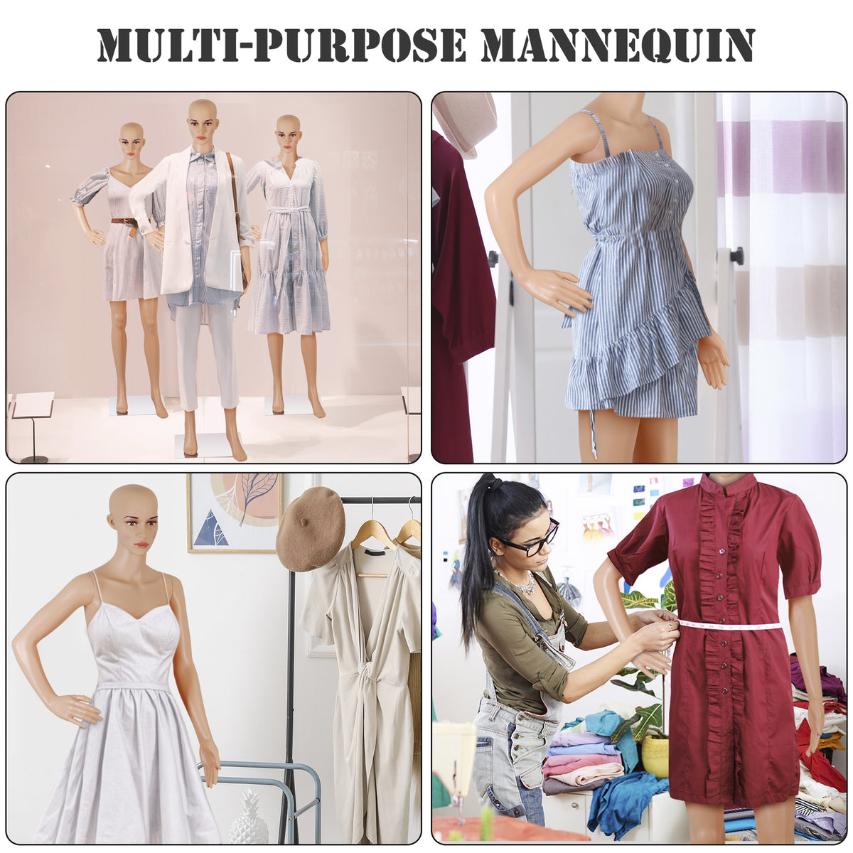 Full Body Female Mannequin with Metal Base Dress Form 69 Inches