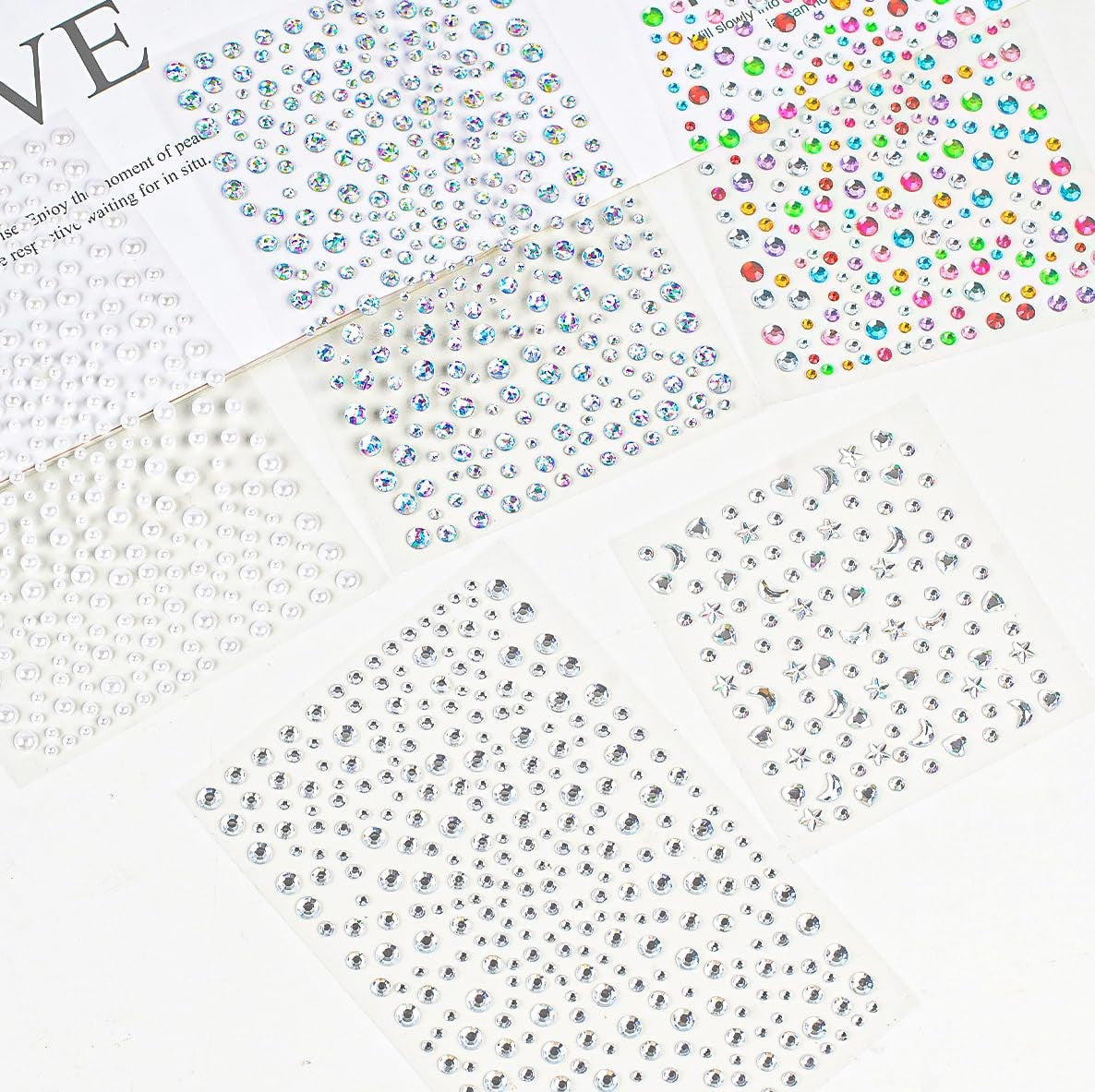 Face Gems Self-Adhesive Hair Accessories Set – 5 Types