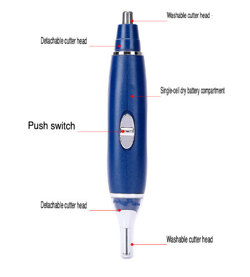 Electric Nose Ear Hair Trimmer 3-in-1 Waterproof Beard & Eyebrow Remover