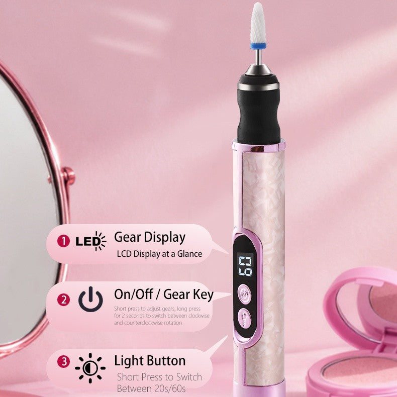 Cordless Nail Grinder for Thick Toenails, 5-Speed Electric Manicure Tool