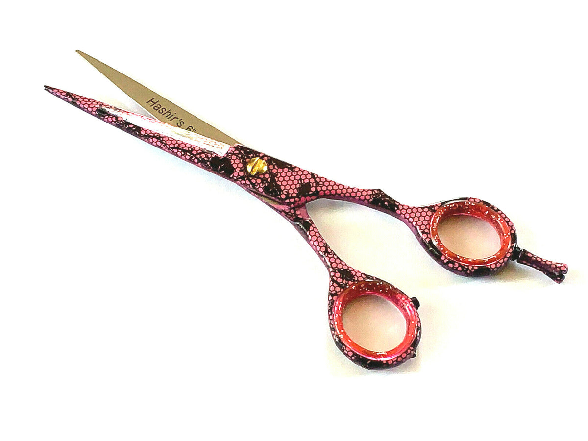 Professional 6-Inch Hair Cutting Scissors Shears for Barbers and Salons - Pink