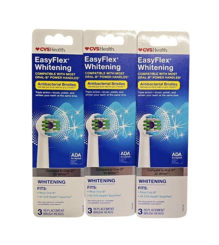3 Pack Replacement Toothbrush Heads for Oral-B Whitening Electric Toothbrushes