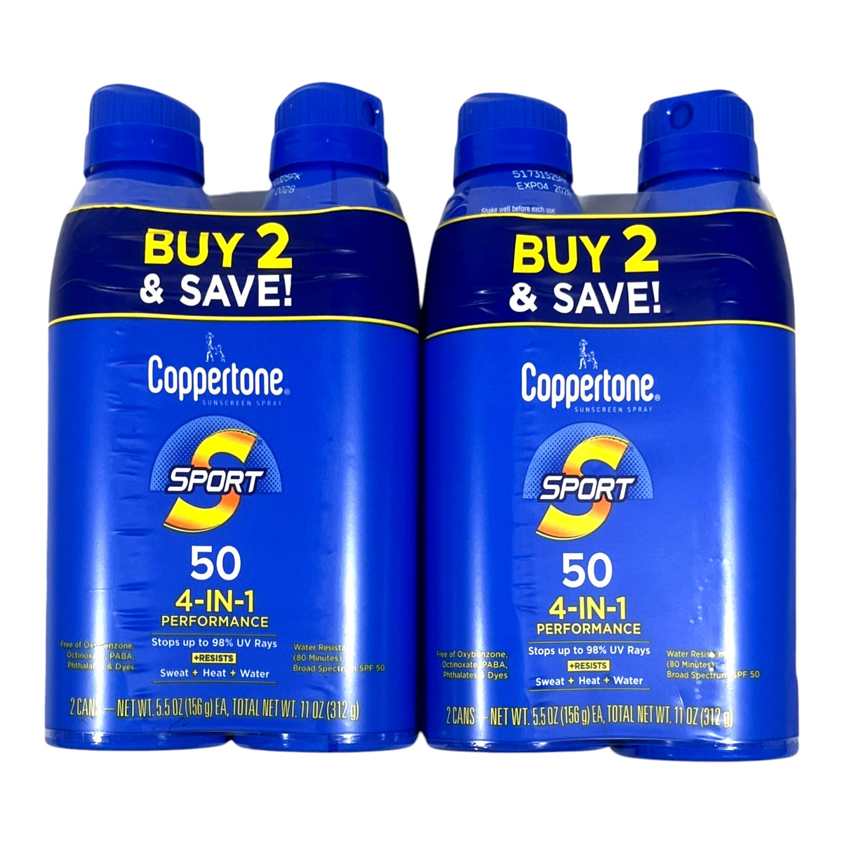 Sunscreen Spray SPF 50 5.5 oz - 2 Pack Hydrating UV Protection