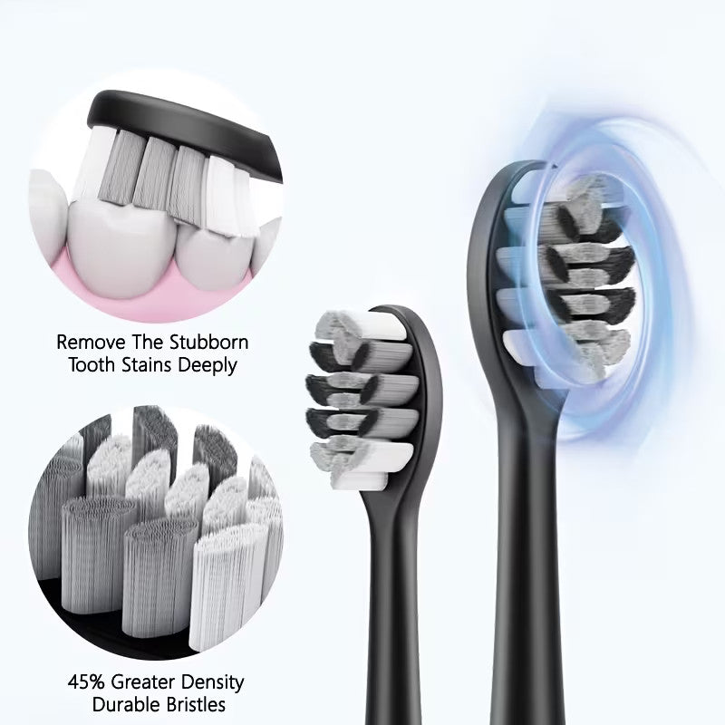 IPX8 Waterproof Electric Toothbrush with 5 Replacement Heads & Timer