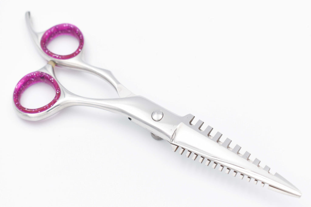 6 Inch Hair Cutting & Thinning Shears with Fish Bone Handle - Professional Barber Scissors