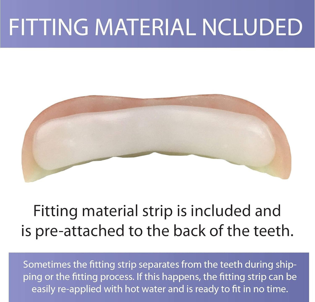 Custom Cosmetic Upper Teeth Set - Stain-Resistant, Home Fitting Included