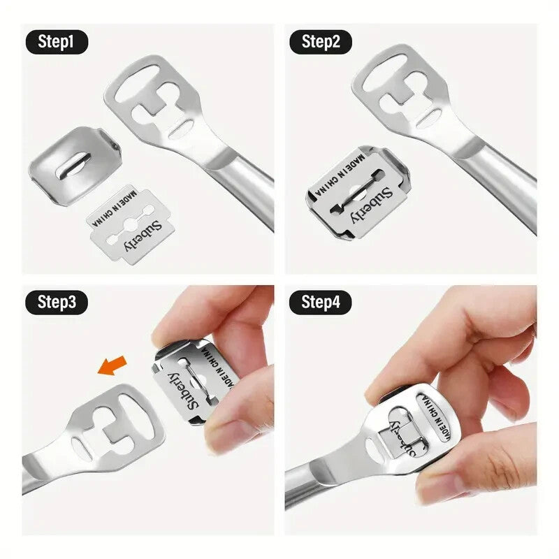 100 Pcs Platinum Coated Callus Remover Replacement Blades for Pedicure Foot Care