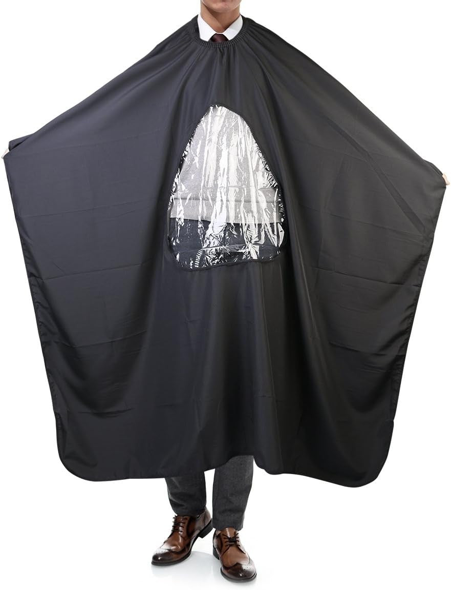 Salon Hairdressing Cape with Viewing Window - Waterproof Silk Cover for Haircut & Color
