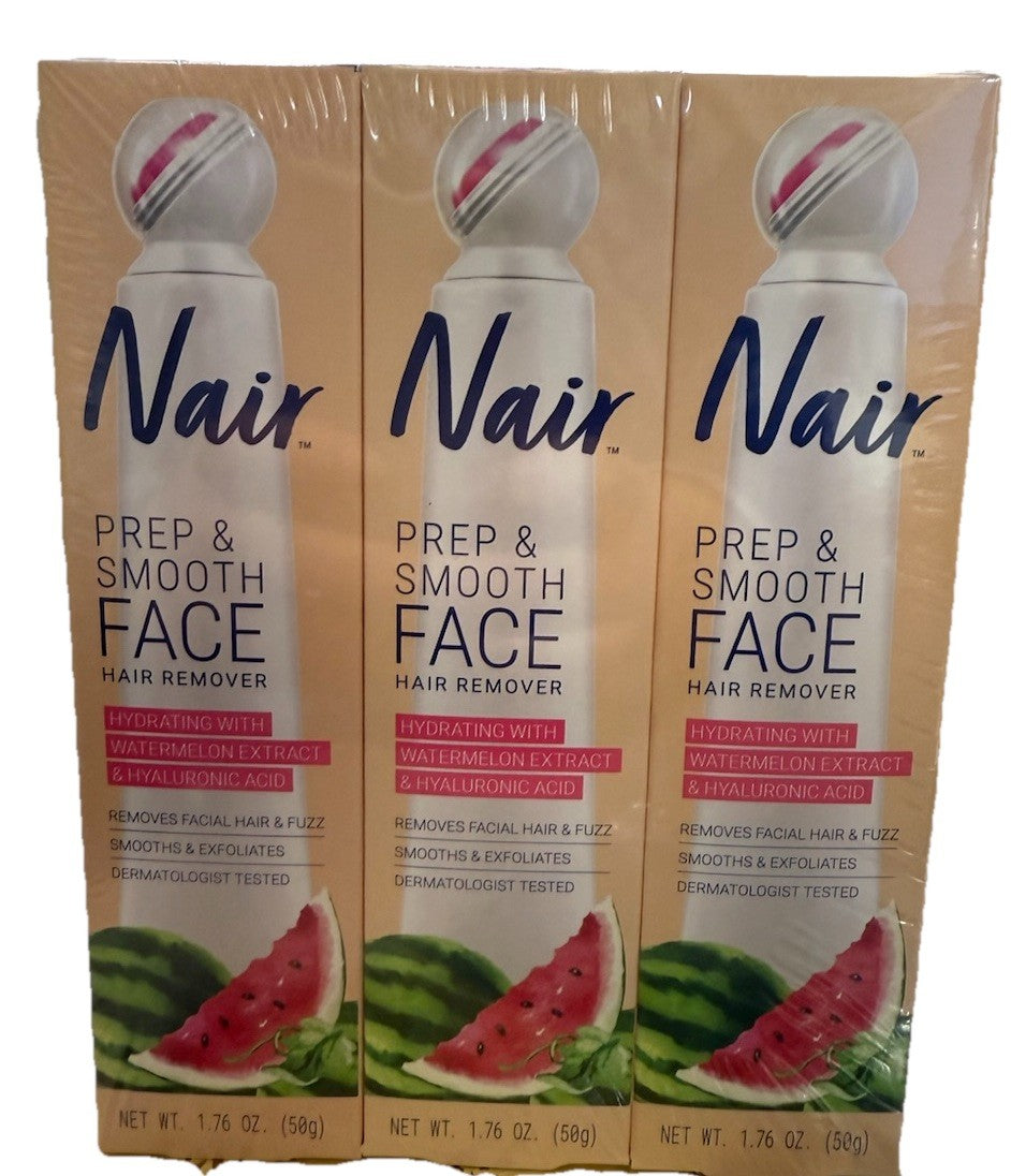 Nair Exfoliating Face Hair Removal Prep & Smooth - 3 Pack, 1.76 oz Each