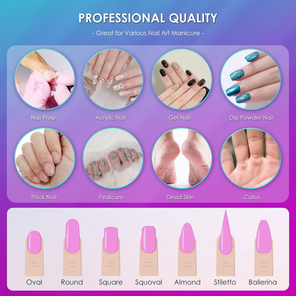 26PCS Nail Drill Bits Set with Holder Case - Pink Professional Manicure Tools