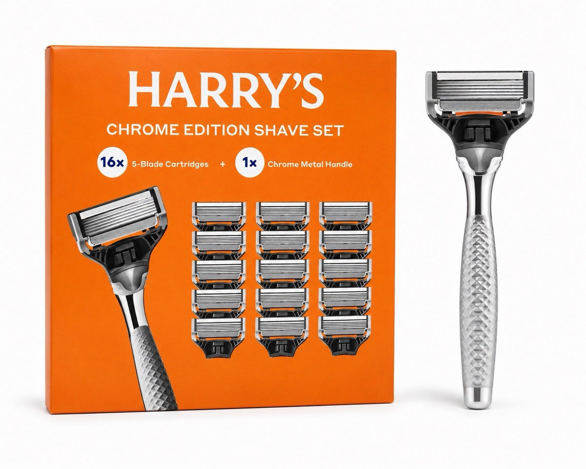 Razors & Razor Blades - Harry's Chrome Edition Razor Set with 16 Cartridges & Handle