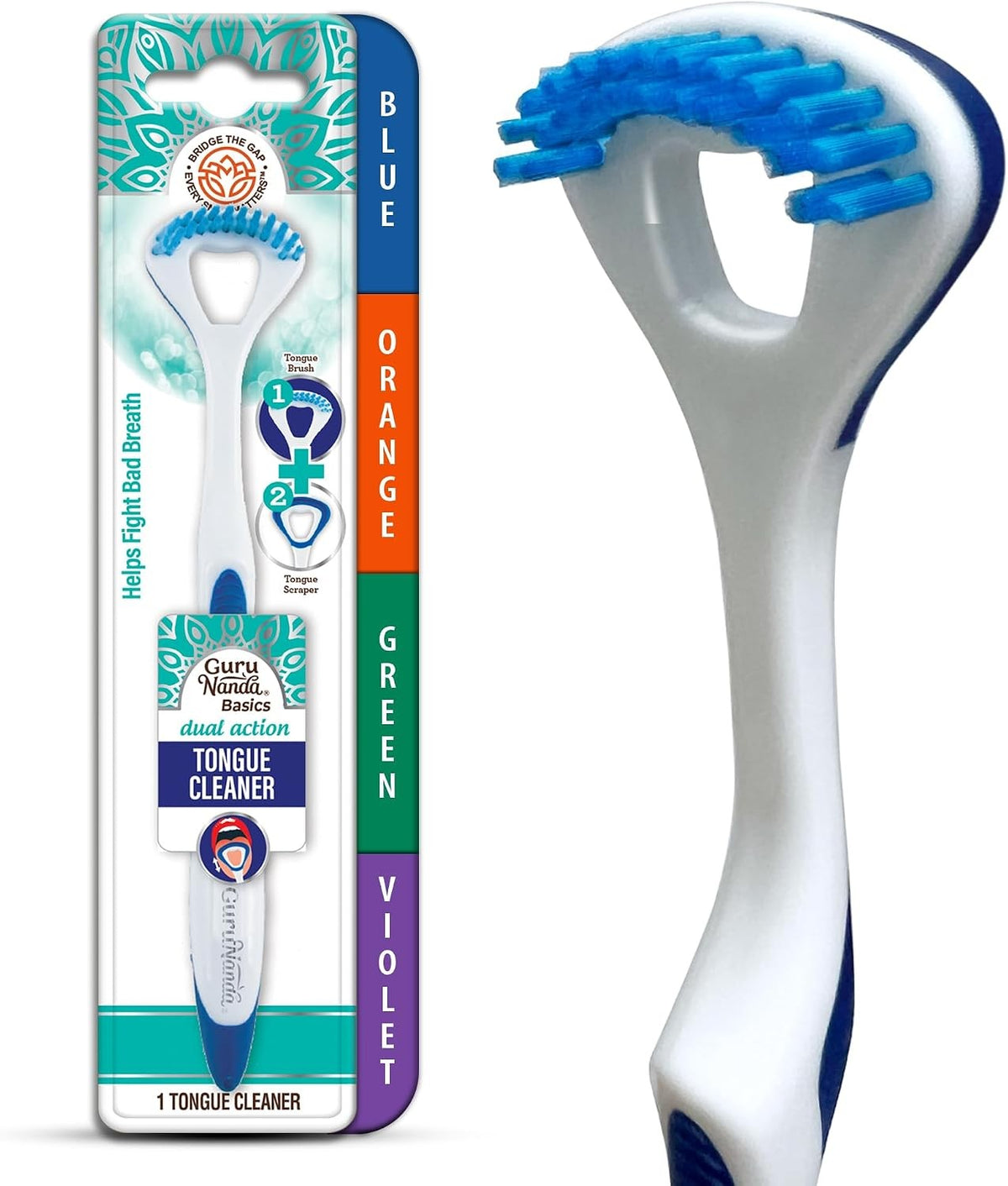 Dual Action Tongue Scraper & Brush - Reusable & Ergonomic Oral Hygiene Tool