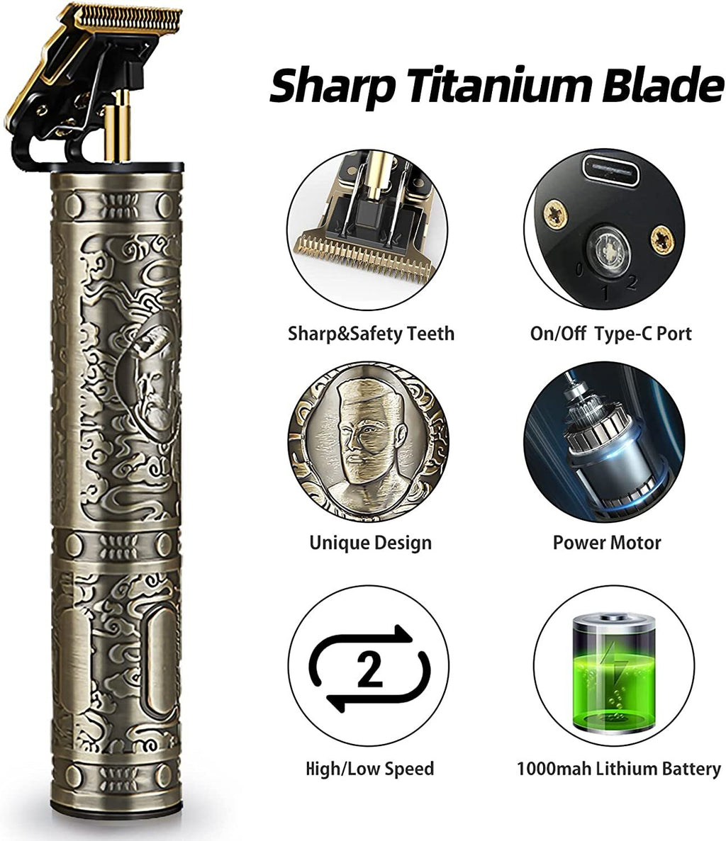 Men's Hair Clipper Kit with Sharp T Blade, Rechargeable Trimmer for Beard & Hair Cutting