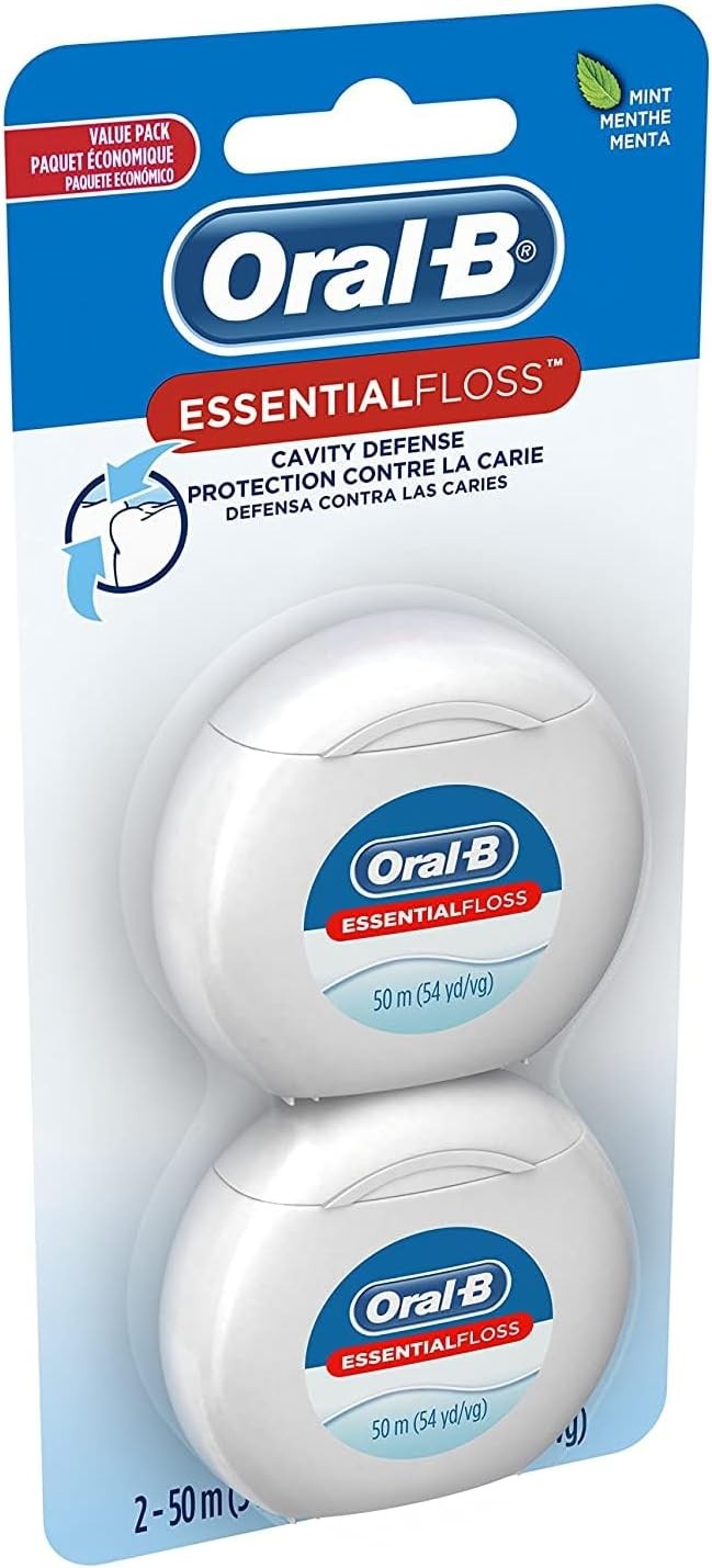 Dental Floss Pack of 2 - 50 M Shred Resistant Cavity Defense Floss