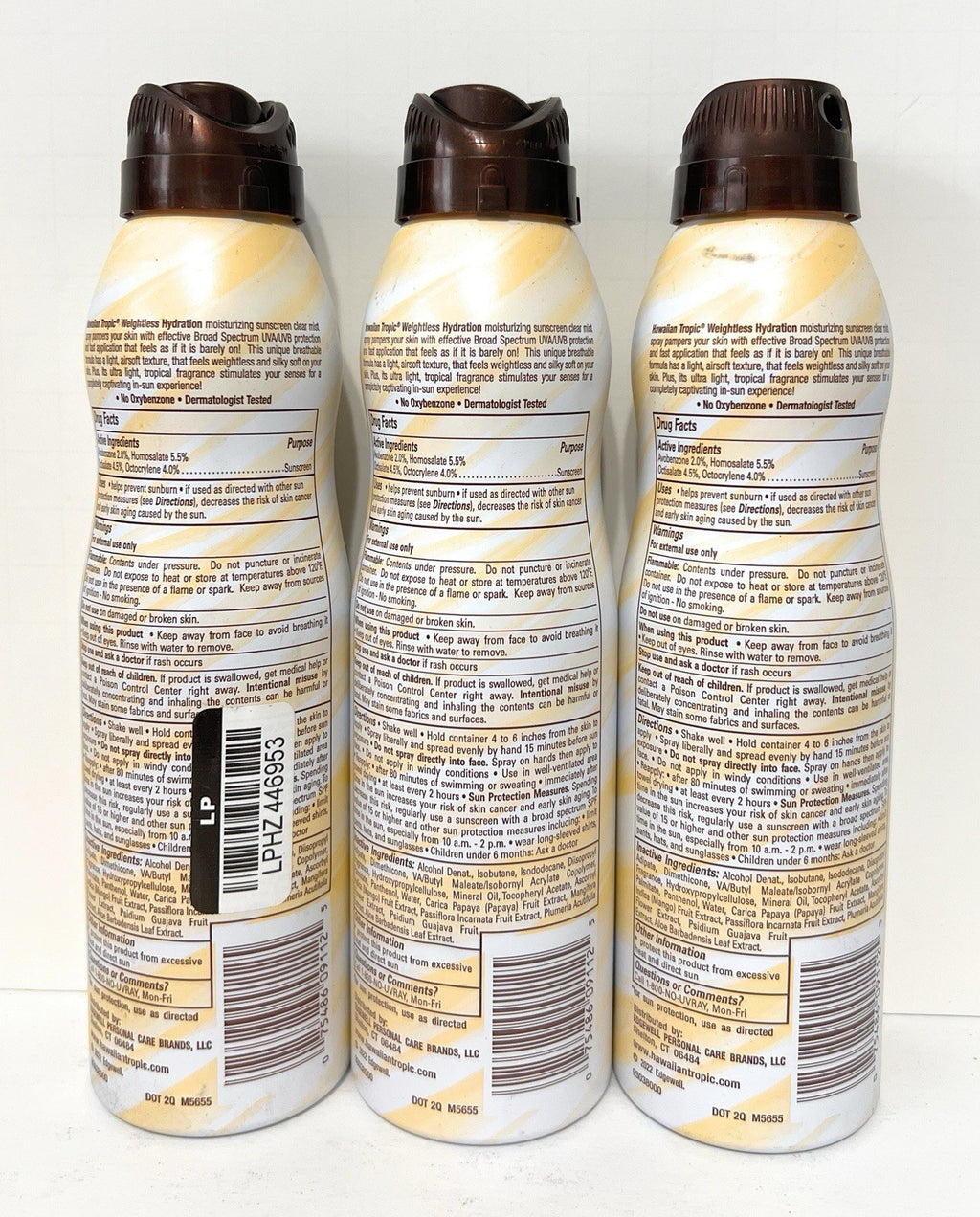 Hawaiian Tropic SPF30 Weightless Hydration Clear Sunscreen 6oz (3 Pack) Exp 2028+