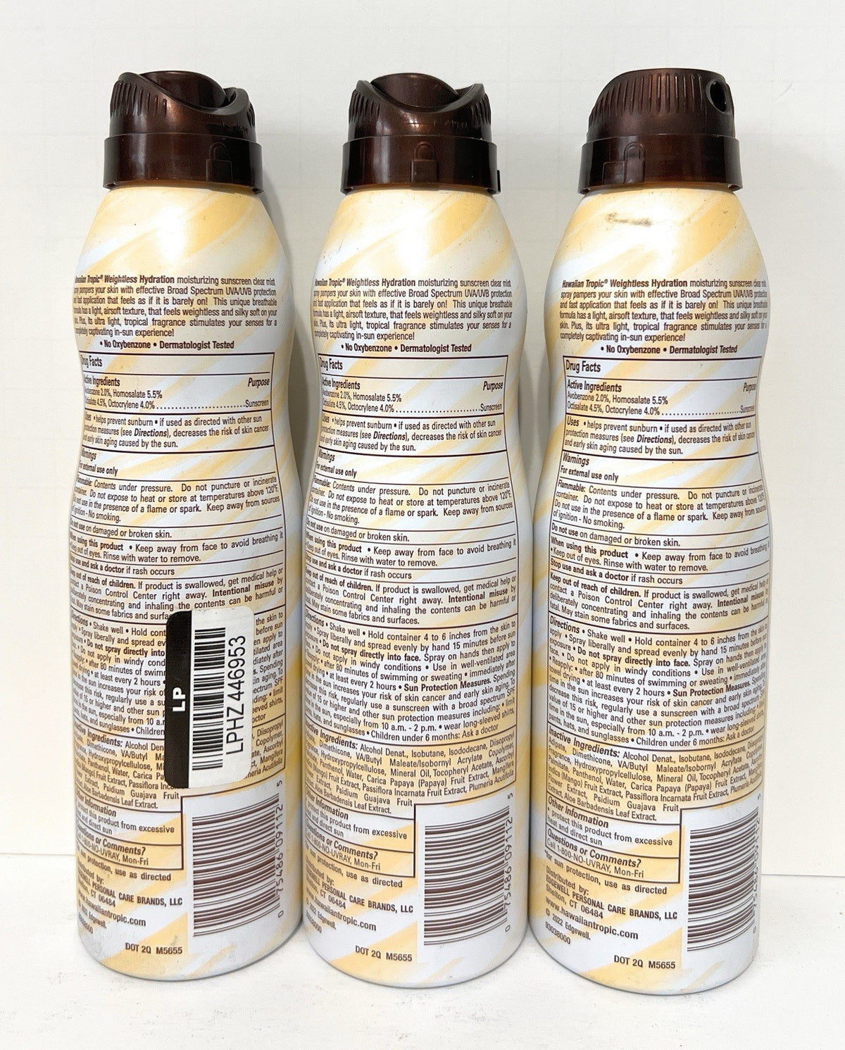 Hawaiian Tropic SPF30 Weightless Hydration Clear Sunscreen 6oz (3 Pack) Exp 2028+