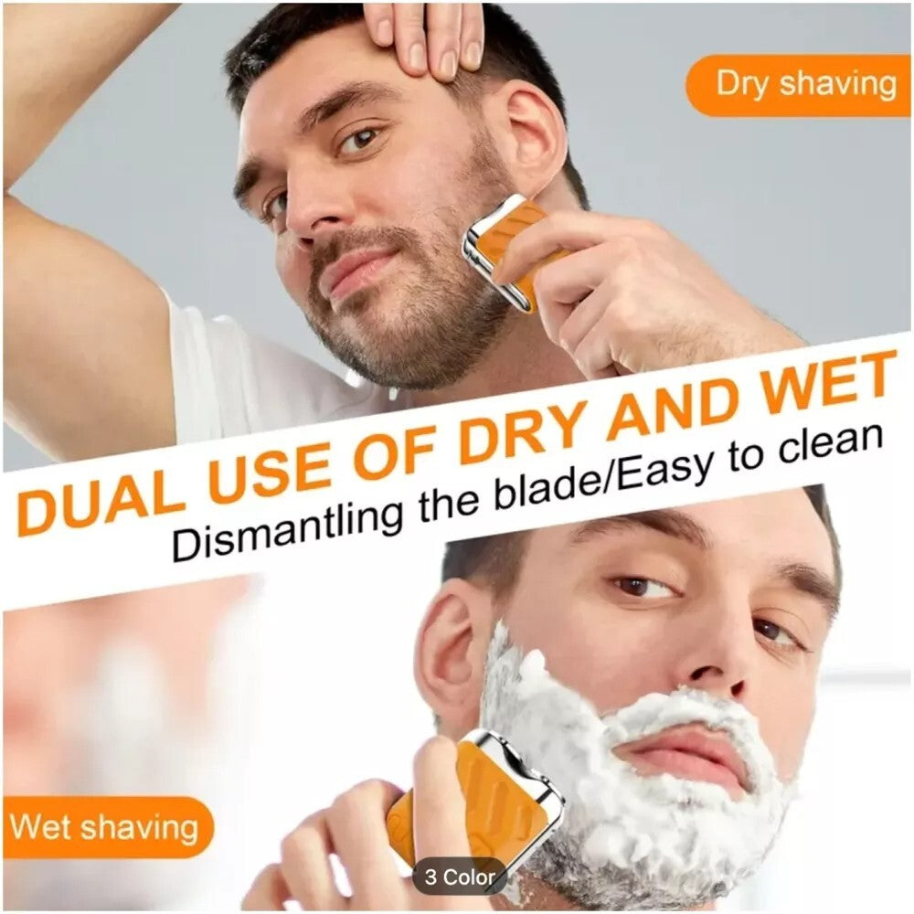 Men's Rechargeable Waterproof Mini Travel Rotary Electric Shaver