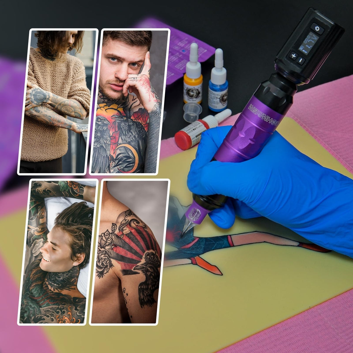 Wireless Tattoo Gun Kit for Beginners and Professionals – Complete Set