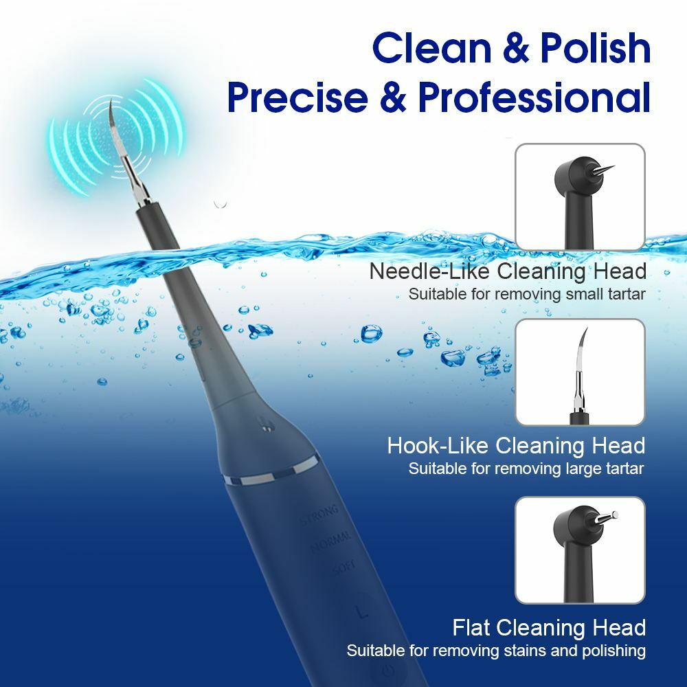Ultrasonic Tooth Cleaner Plaque & Tartar Remover - Rechargeable Dental Scanner