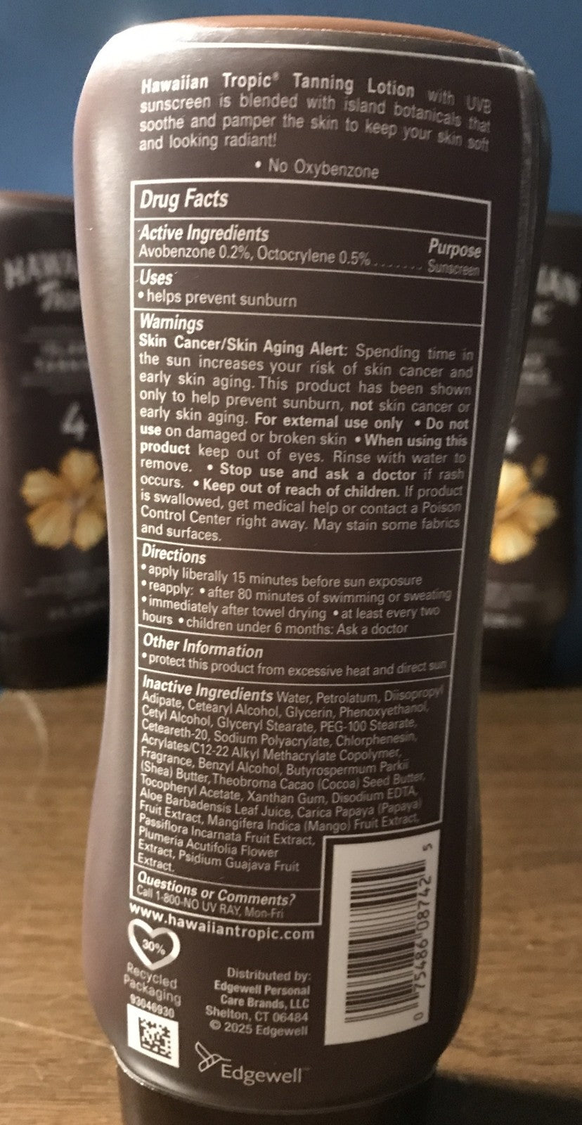 Hawaiian Tropic SPF 4 Tanning Sunscreen Lotion Lot of 5