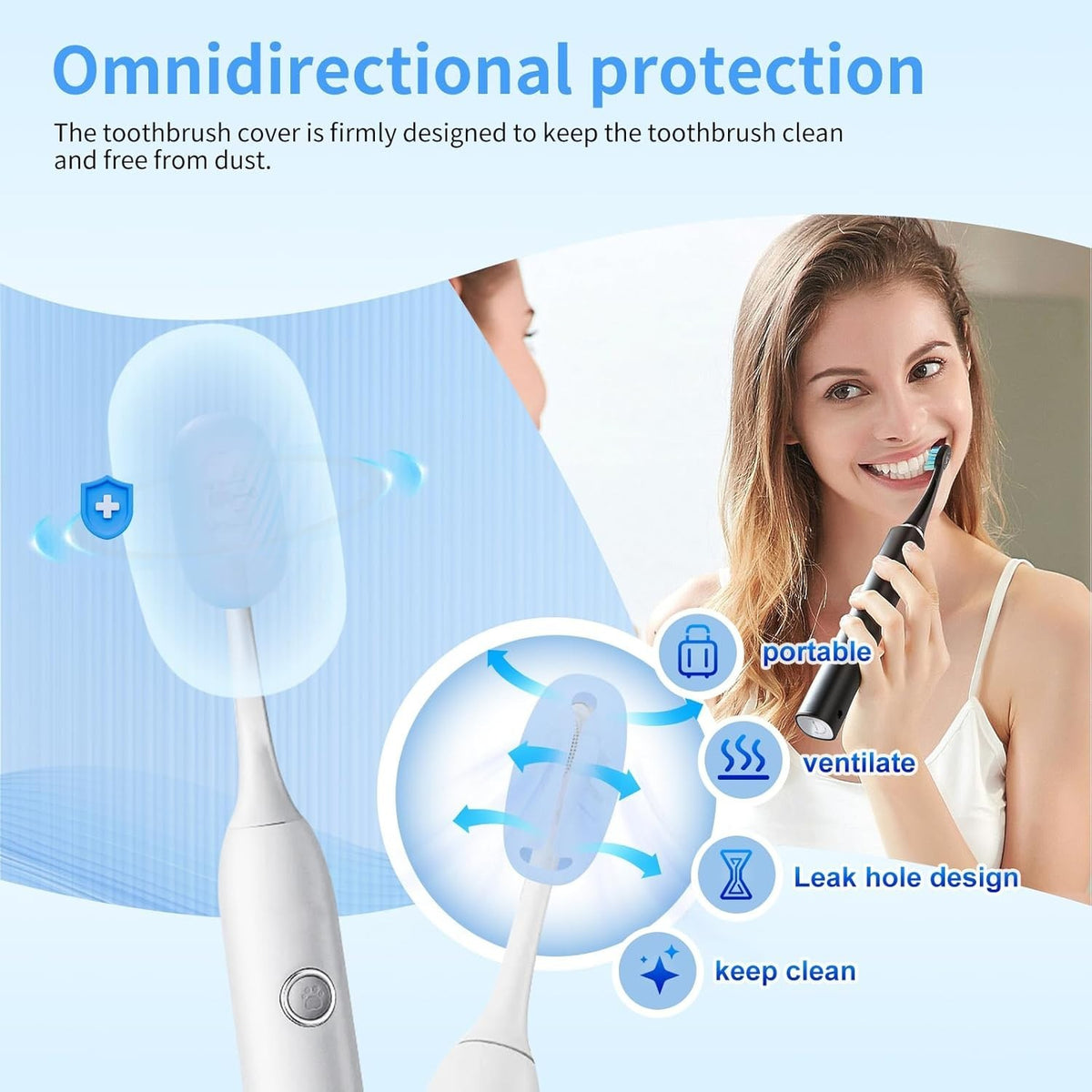 Silicone Toothbrush Covers - Secure Fit for Manual & Electric Brushes