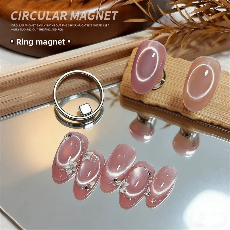 Double-Head Cat Eye Magnet Nail Art Set for French Manicure - Silver
