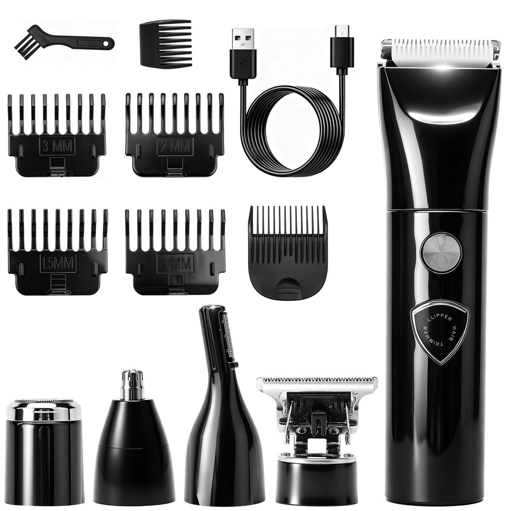 Cordless 5-in-1 Men's Grooming Kit with T-Blade Trimmer & LED Display