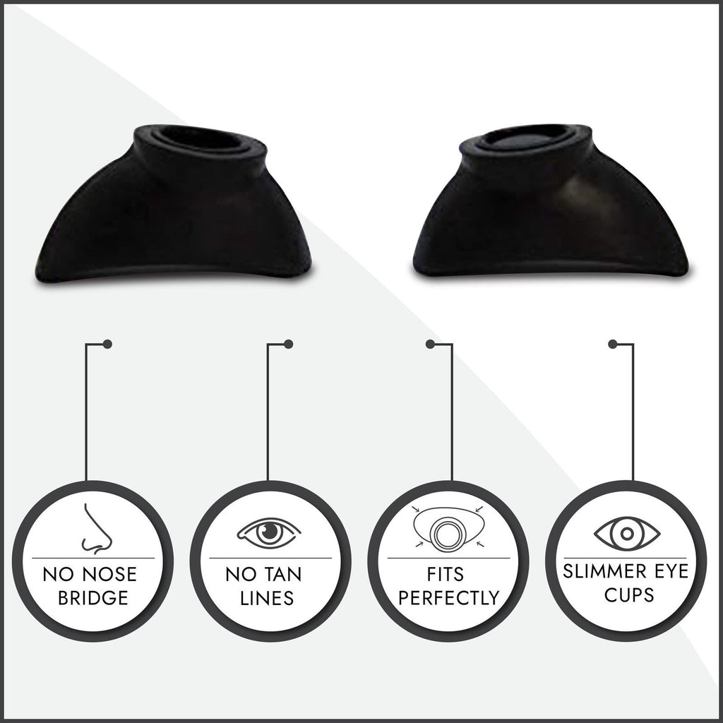 UV Eye Protection Goggles for Tanning Beds - Slim Strapless Black Eyeshields