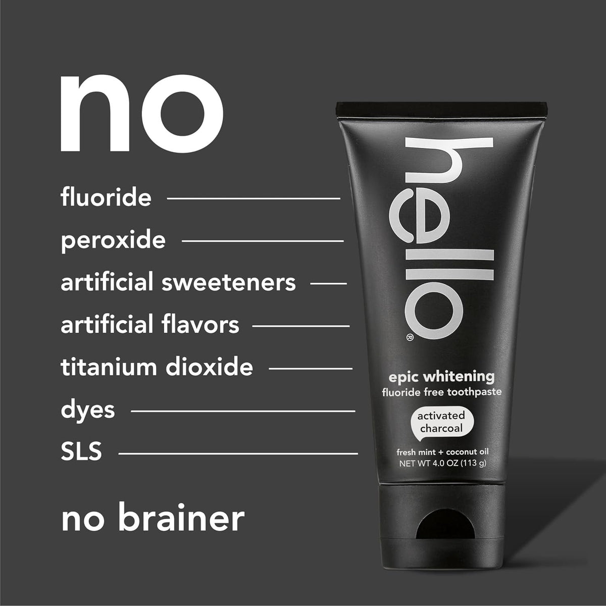 Activated Charcoal Toothpaste Fluoride-Free 4 oz Fresh Mint - Vegan & Gentle
