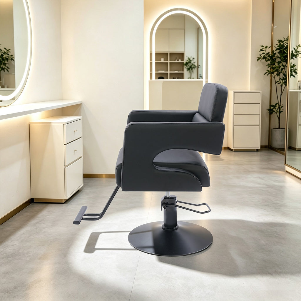 Hydraulic Salon & Barber Chair with 360° Adjustable Seat and Backrest