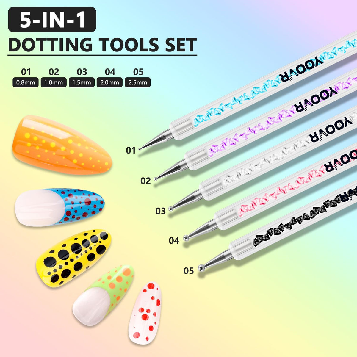 15-in-1 Nail Art Brush Set with Dotting Tools for Home & Salon