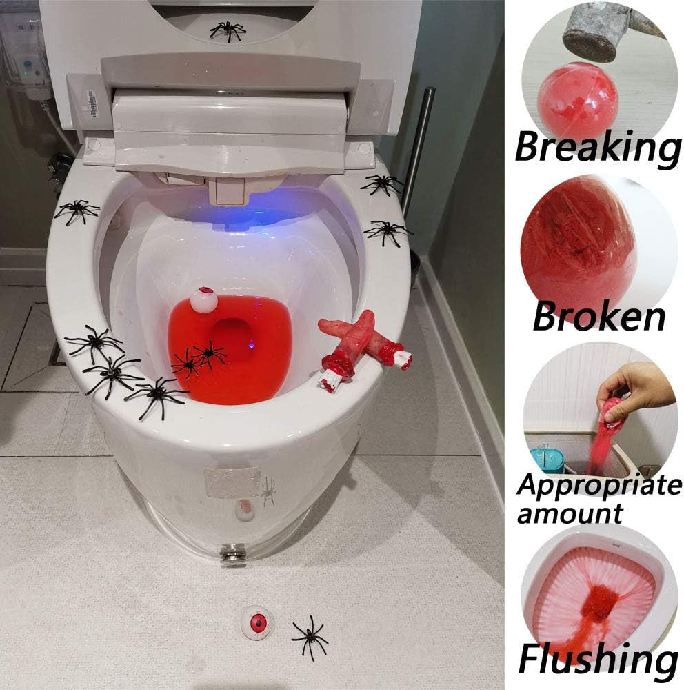 Halloween Bath Bombs Set of 3 Red Spooky Themed Bath Additives for Halloween Decor