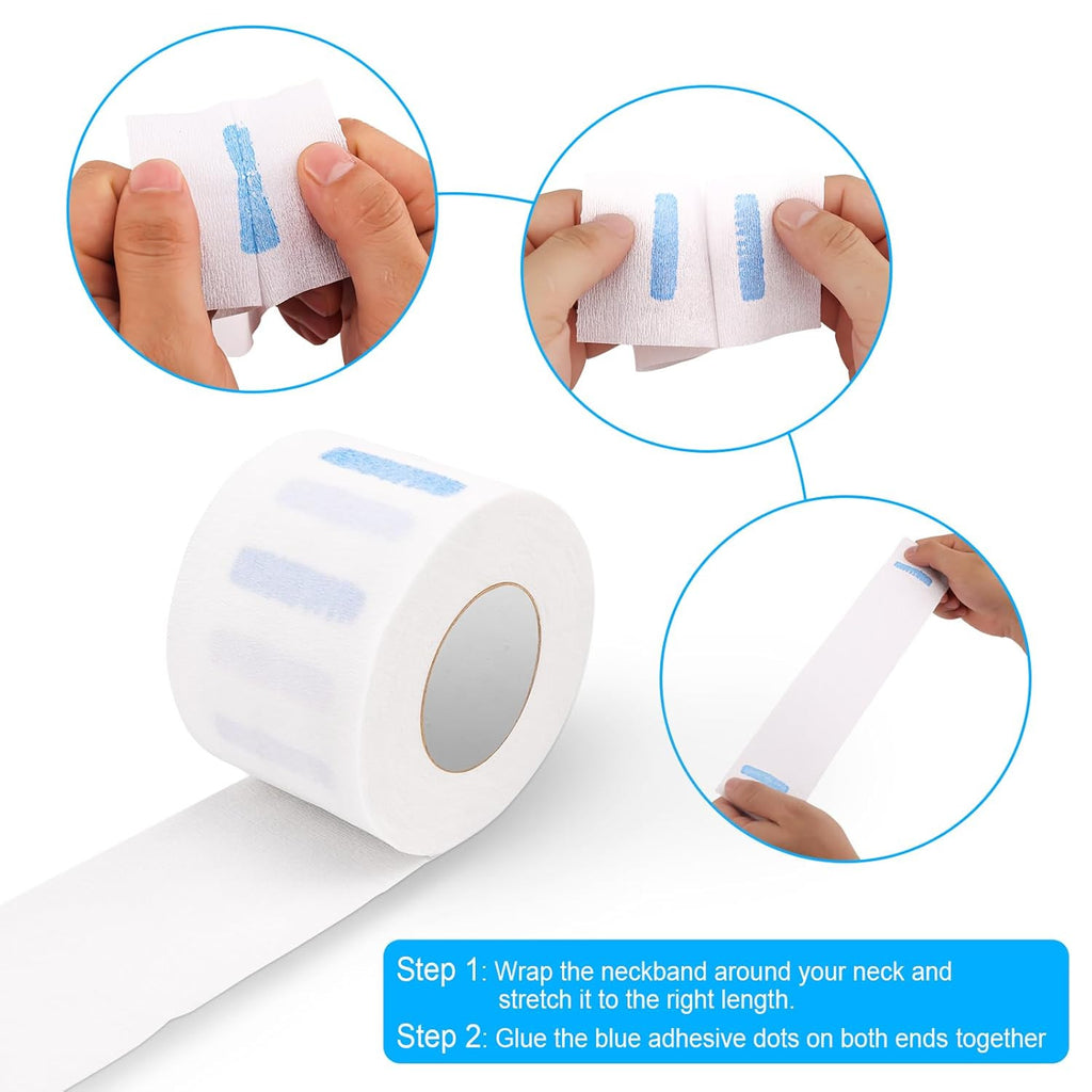 Disposable Barber Paper Neck Strips - Pack of 5 Rolls for Salon & Haircut