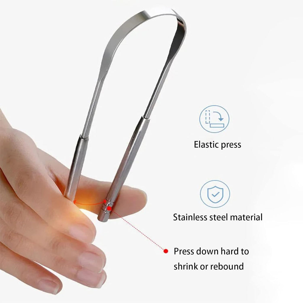 Stainless Steel Tongue Scraper Set for Adults & Kids - Rustproof & Reusable