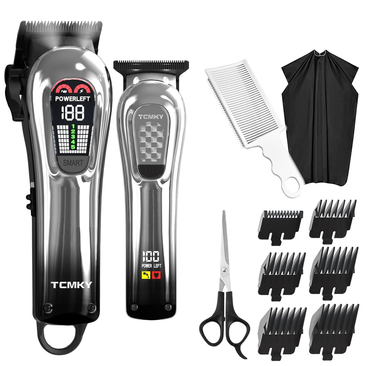 Wireless Professional Hair Clipper & Trimmer Set with Adjustable Speed