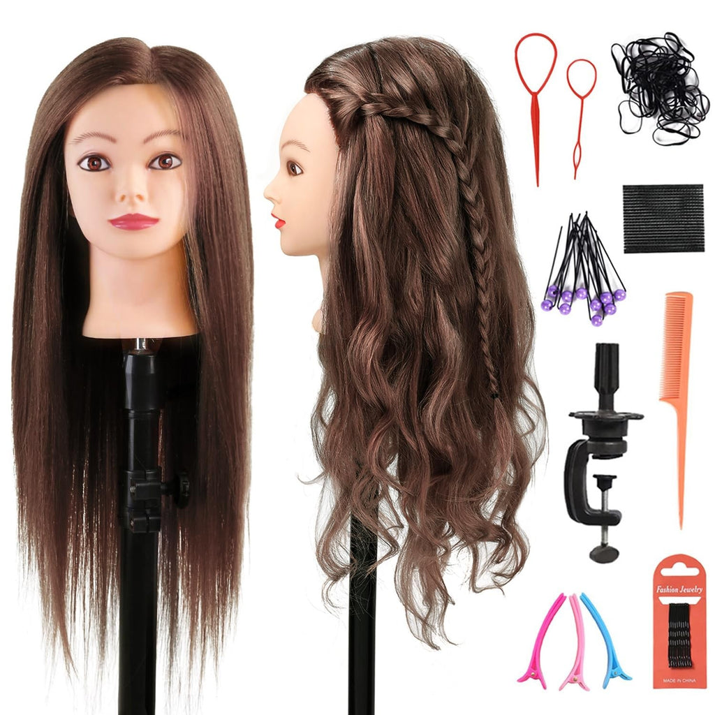 Realistic Mannequin Head with 80% Human Hair for Hair Styling Practice