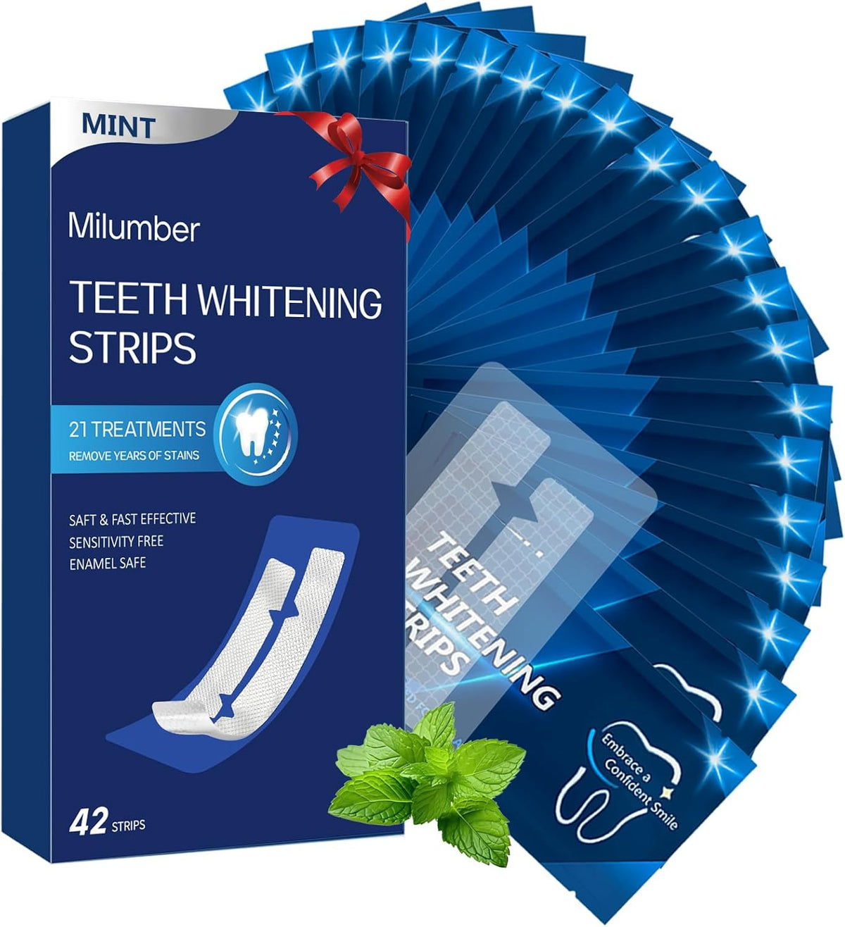 Sensitive Strips - 42 Dental Whitening Bands with Safe Antimancha Technology