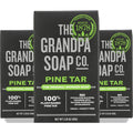 Pine Tar Bar Soap 3.25 Oz Pack of 3 - Natural, 3-in-1 Body, Face & Hair