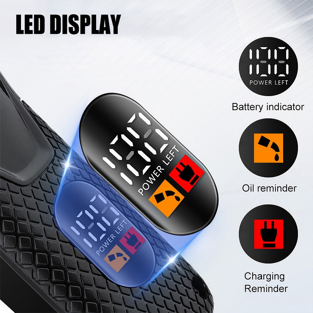 Cordless Hair Clipper and Trimmer Set for Men with Adjustable Blade LED Display