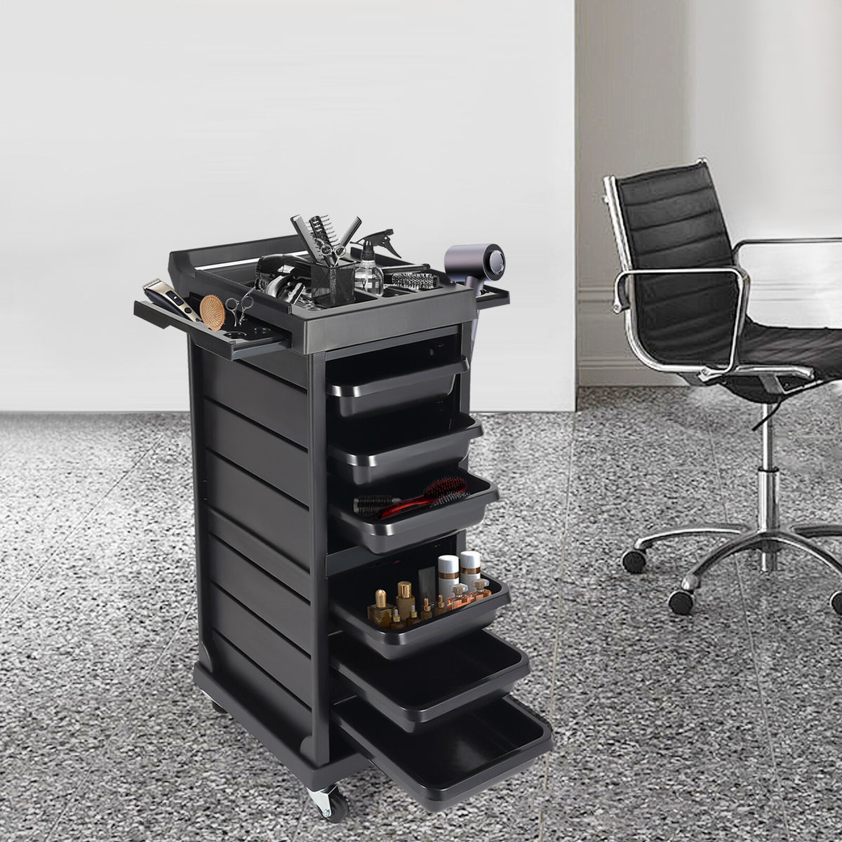 7 Tier Rolling Trolley Cart for Salon Beauty Barber Organizer