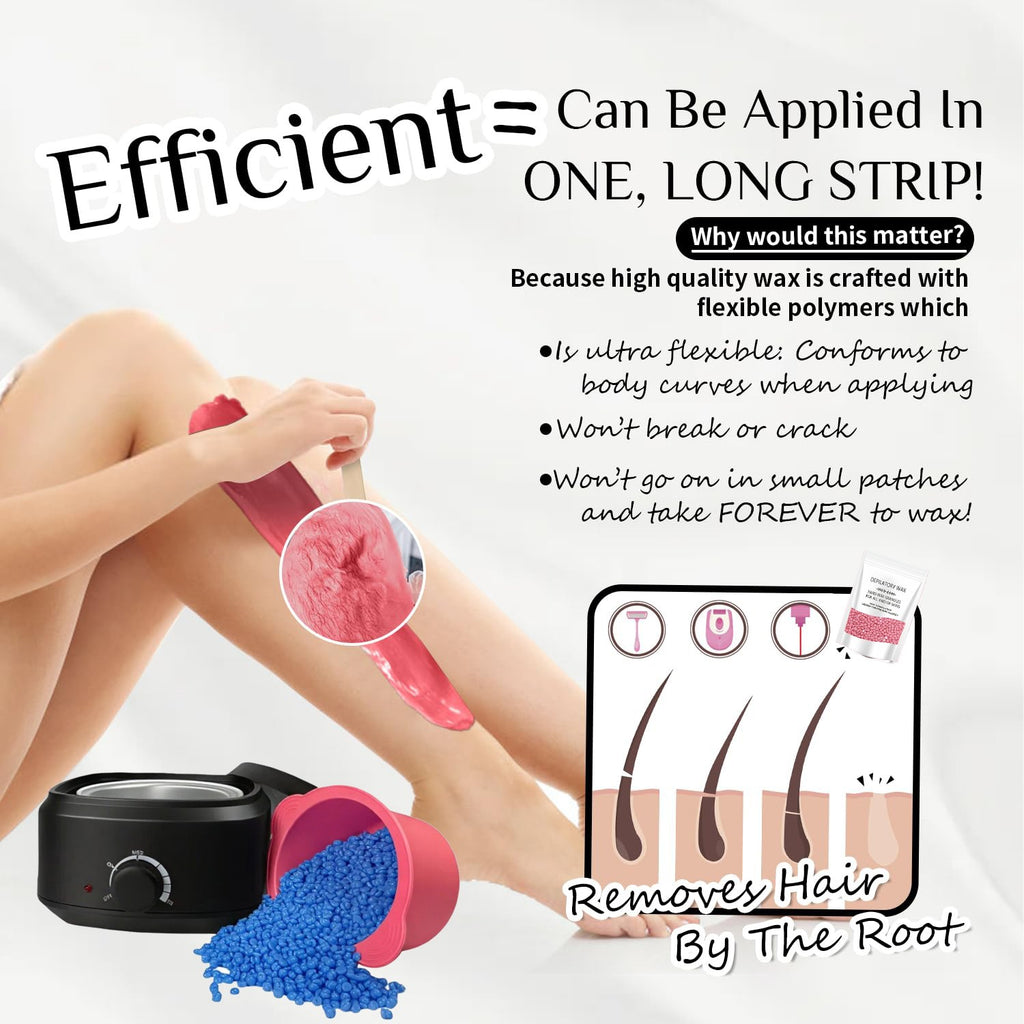 Electric Wax Heater Warmer Kit for Hair Removal - 500g Hard Wax Beans & Accessories