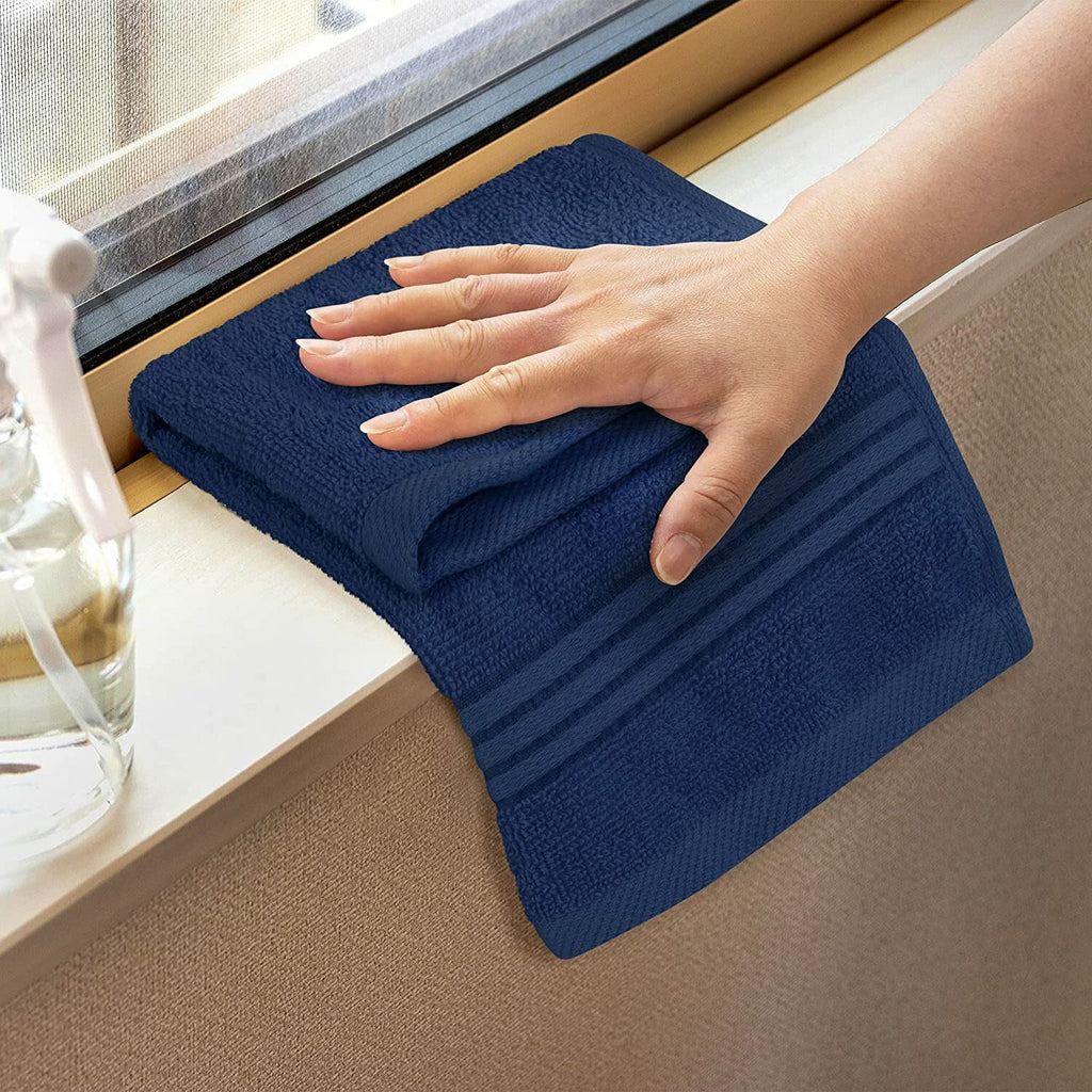 Premium Cotton Washcloth Towels Set - Absorbent 12x12 Inches, Pack of 12