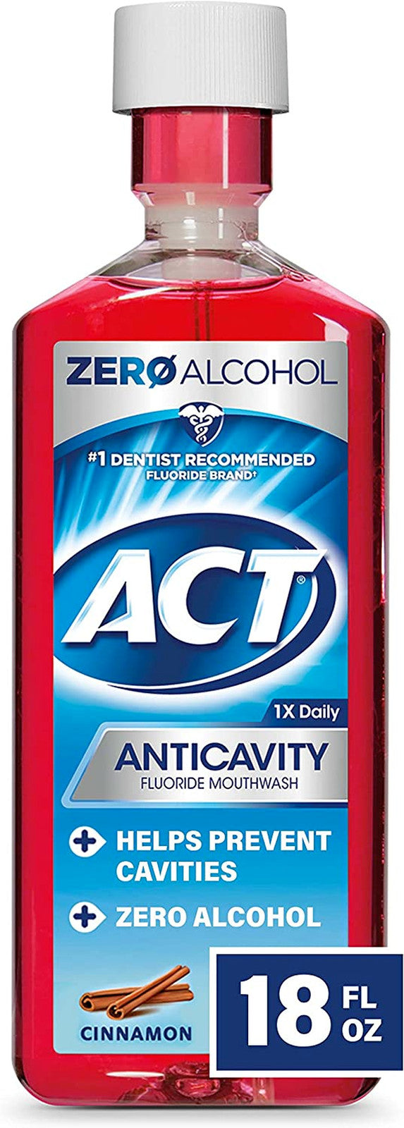 Anticavity Fluoride Mouthwash Zero Alcohol Cinnamon Flavor 18 Fl Oz