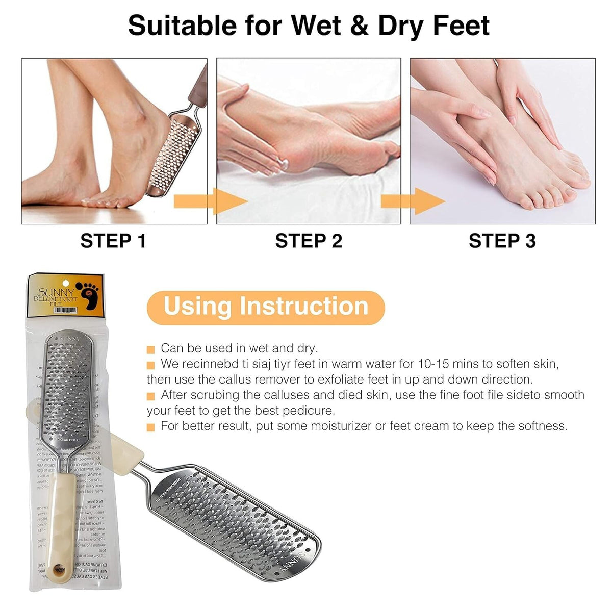 Pedicure Foot File Replacement Blades 3 Pack - Callus Remover Tools