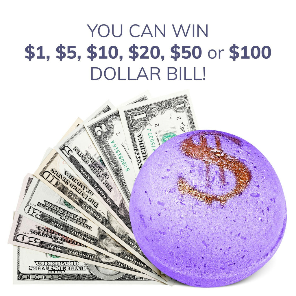 Cash Money Bath Bomb with Surprise Cash - Handmade in USA, Lavender Aroma