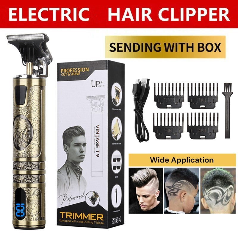 Men's Cordless Beard & Mustache Trimmer with LED Display, Adjustable Lengths