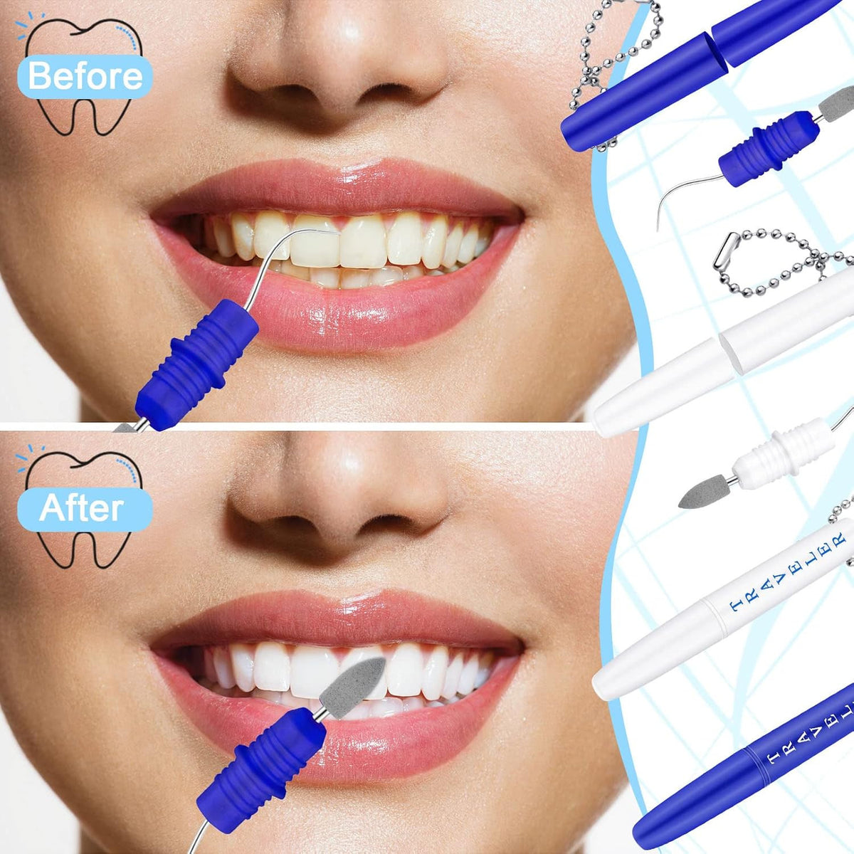 Travel Dental Tooth Picks Holder Set - Reusable Mini Metal Case